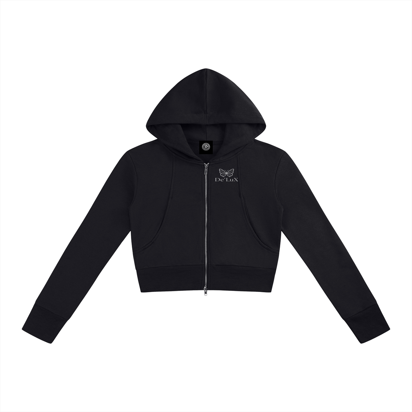 DeLuX Women’s Slim Crop Full Zip Hoodie