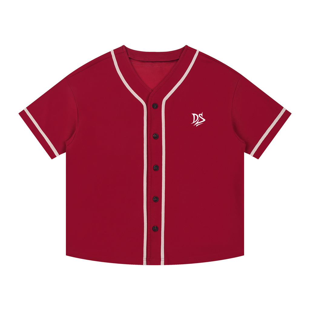 Contrast Piped Button-Up Jersey