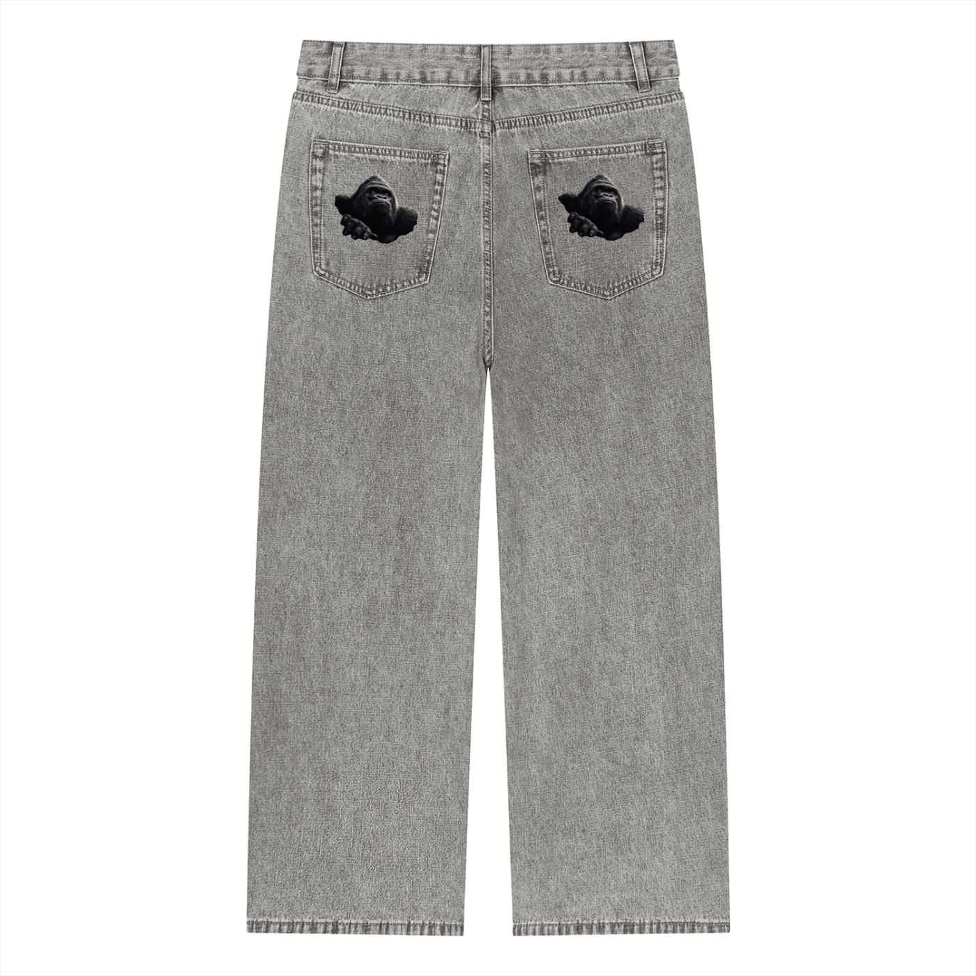 Unisex Vintage Wash Straight Leg Jeans