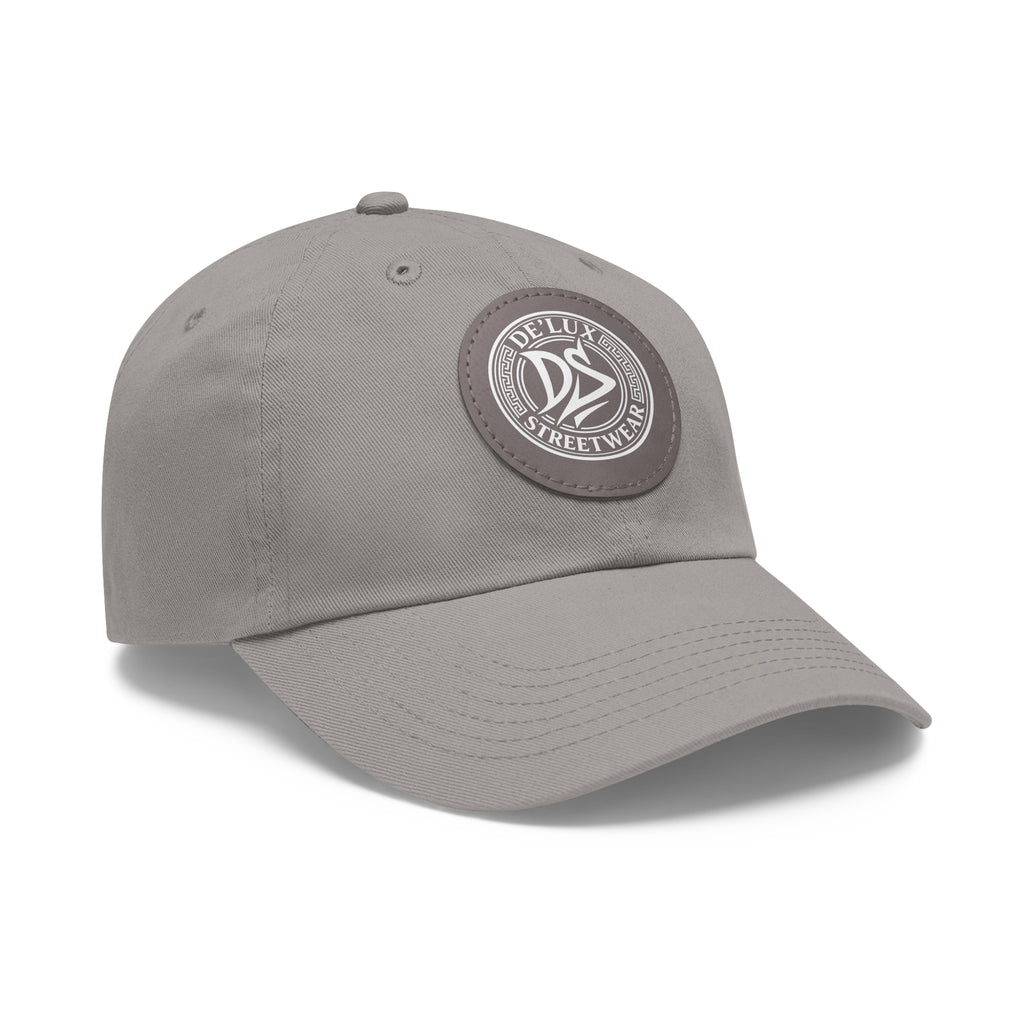 Deluxe Streetwear Leather Patch Dad Hat — Round Logo Cap