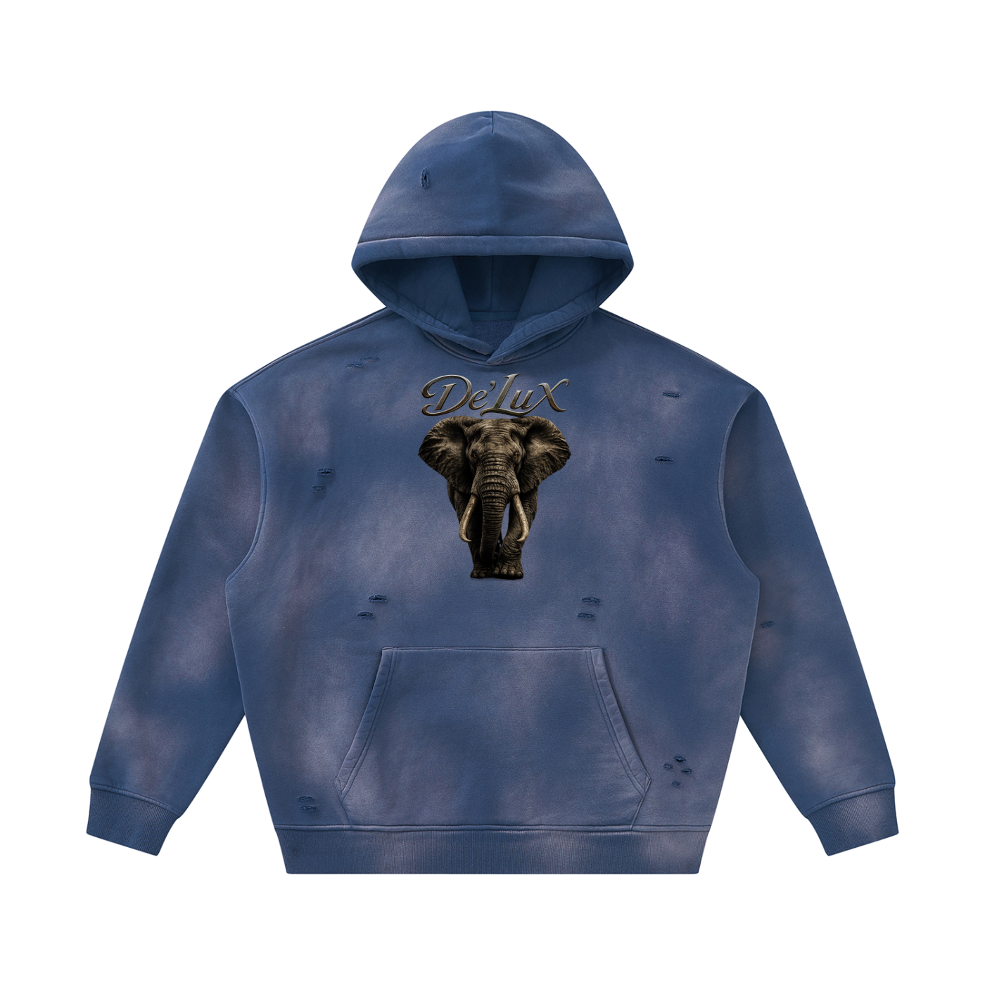 Elephant Sunfade Frayed Fleece Hoodie