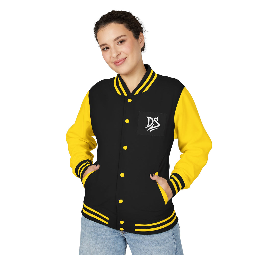Letterman Jacket — Pink Varsity Jacket with 'DS' Logo