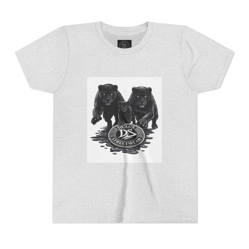 Youth Tee — Twin Black Panthers Graphic Kids T-Shirt