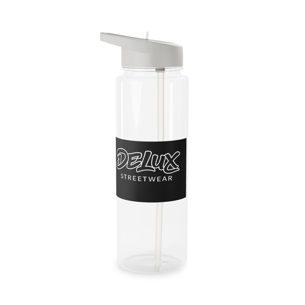 Delux Streetwear Tritan Water Bottle — Clear Sports Bottle with Straw