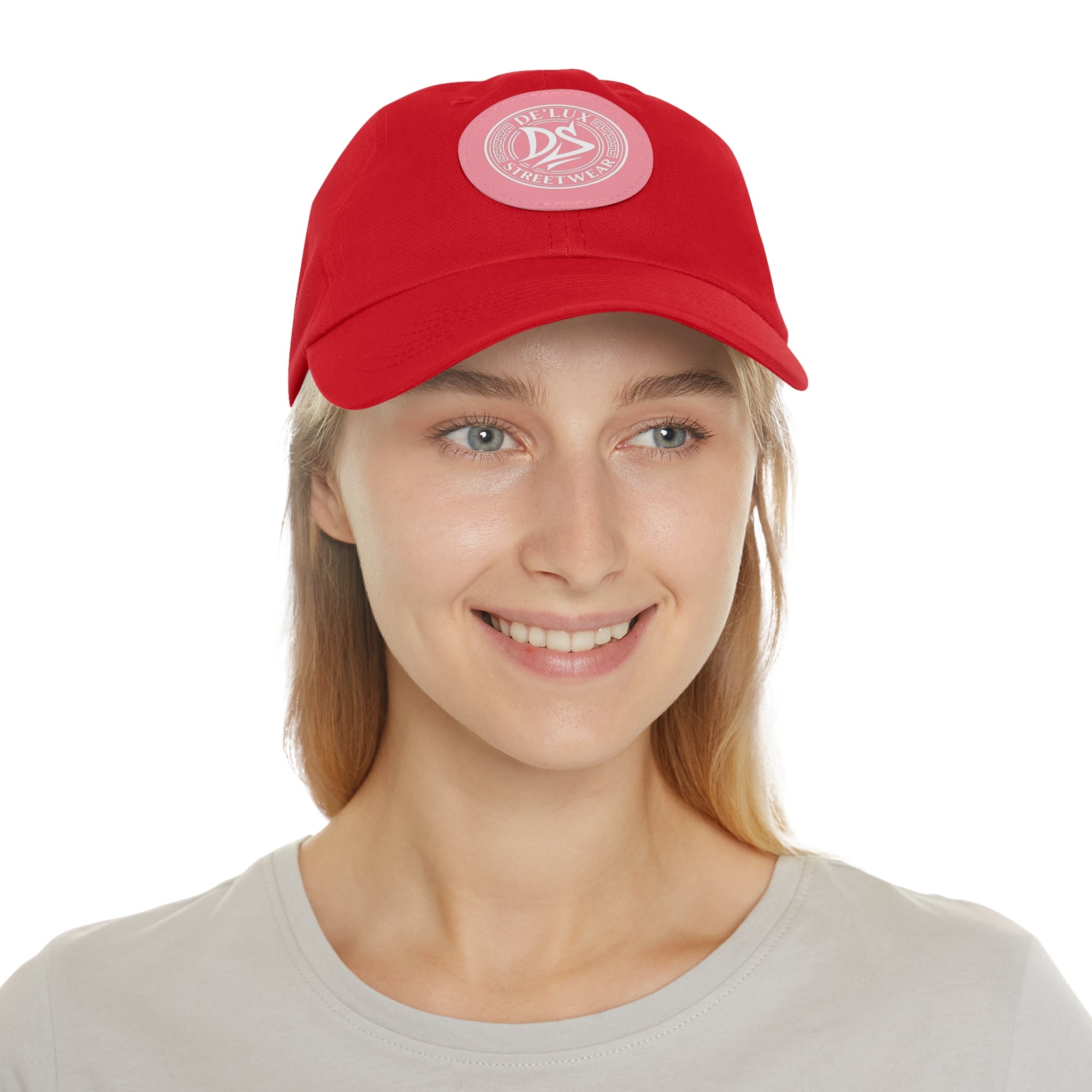 Deluxe Streetwear Leather Patch Dad Hat — Round Logo Cap
