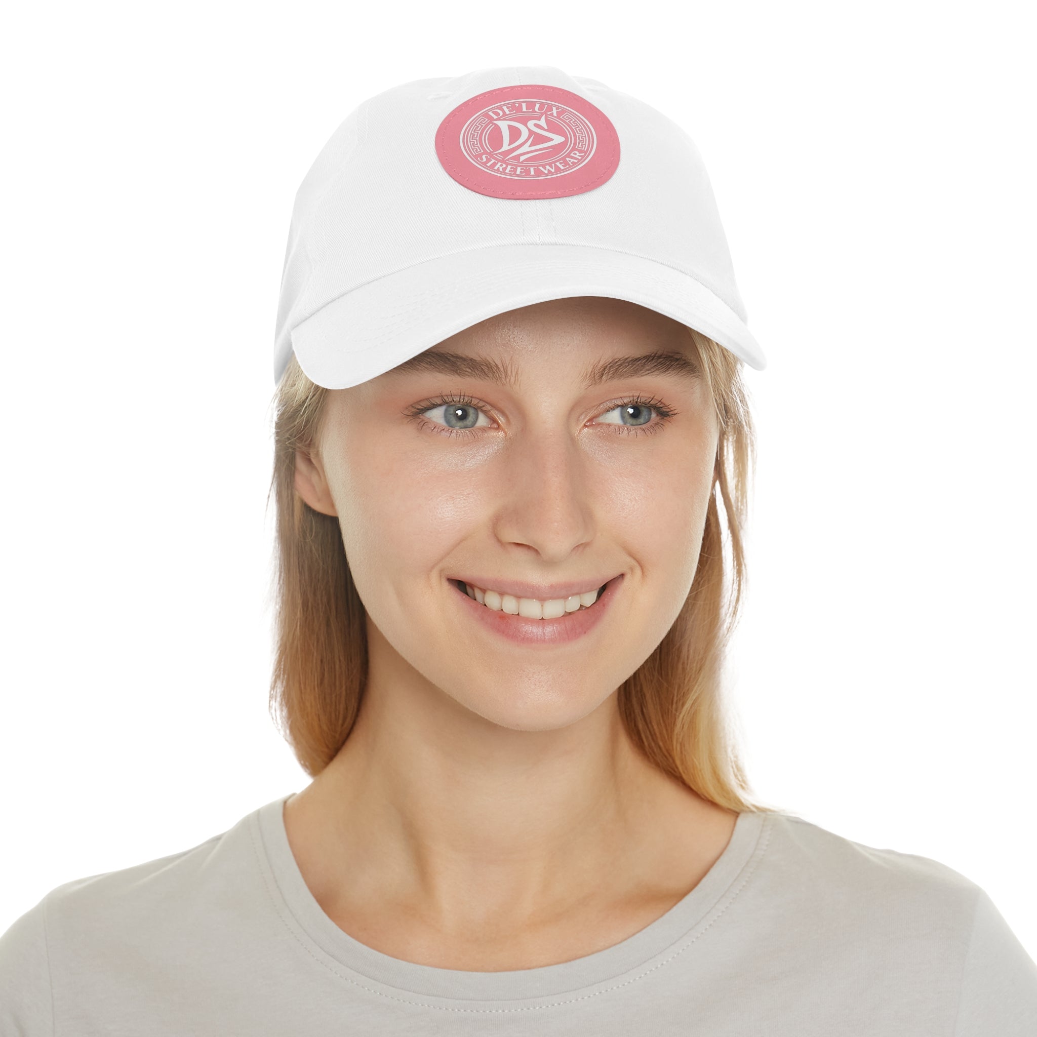 Deluxe Streetwear Leather Patch Dad Hat — Round Logo Cap