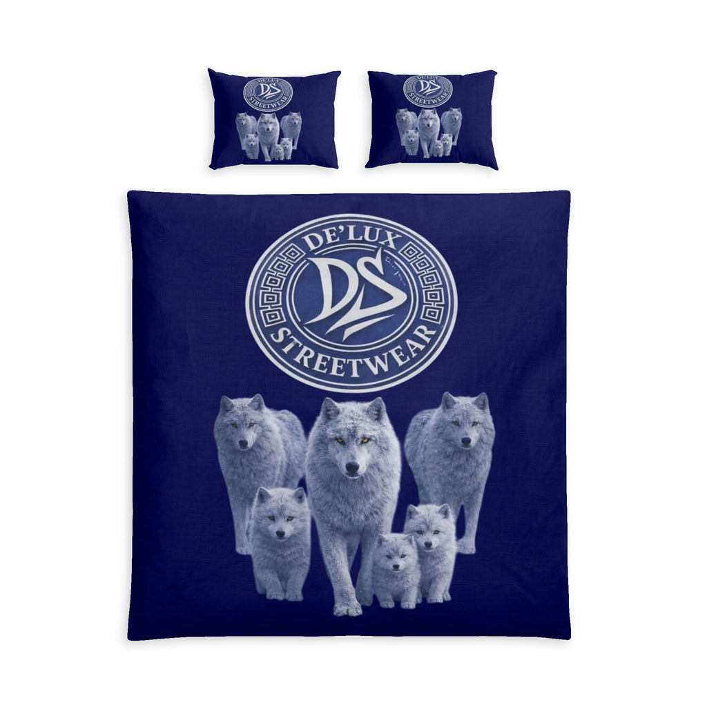 Wolf Pack Cotton Bed Set - 'Deluxe Streetwear' Logo Duvet Cover