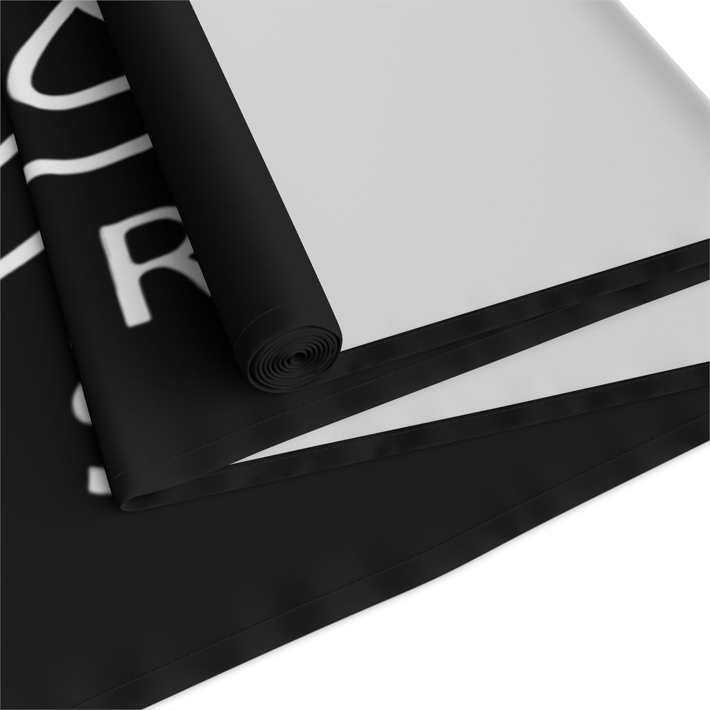 Delux Streetwear Black Logo Table Runner — Modern Minimalist Dining Decor