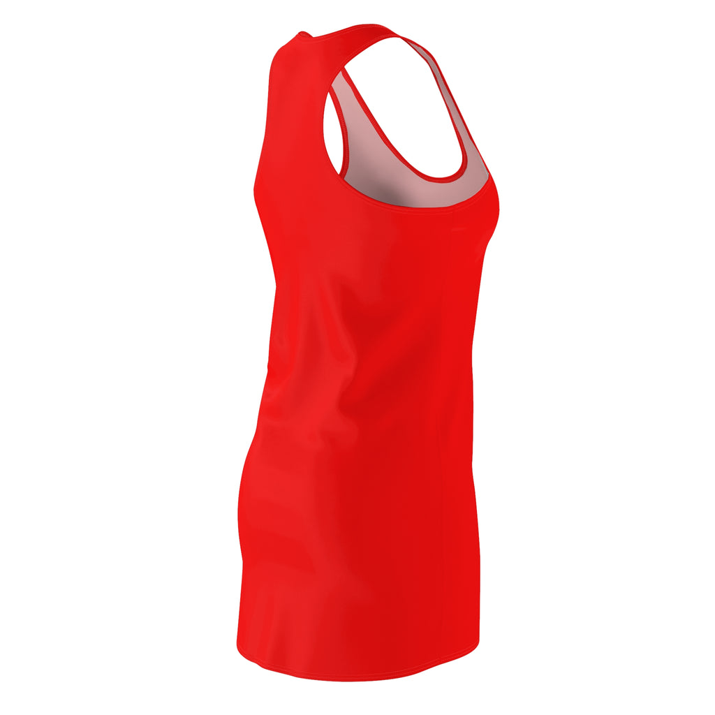 Red Racerback Dress with 'De'LuX' Butterfly Logo — Women's Casual Summer Dress