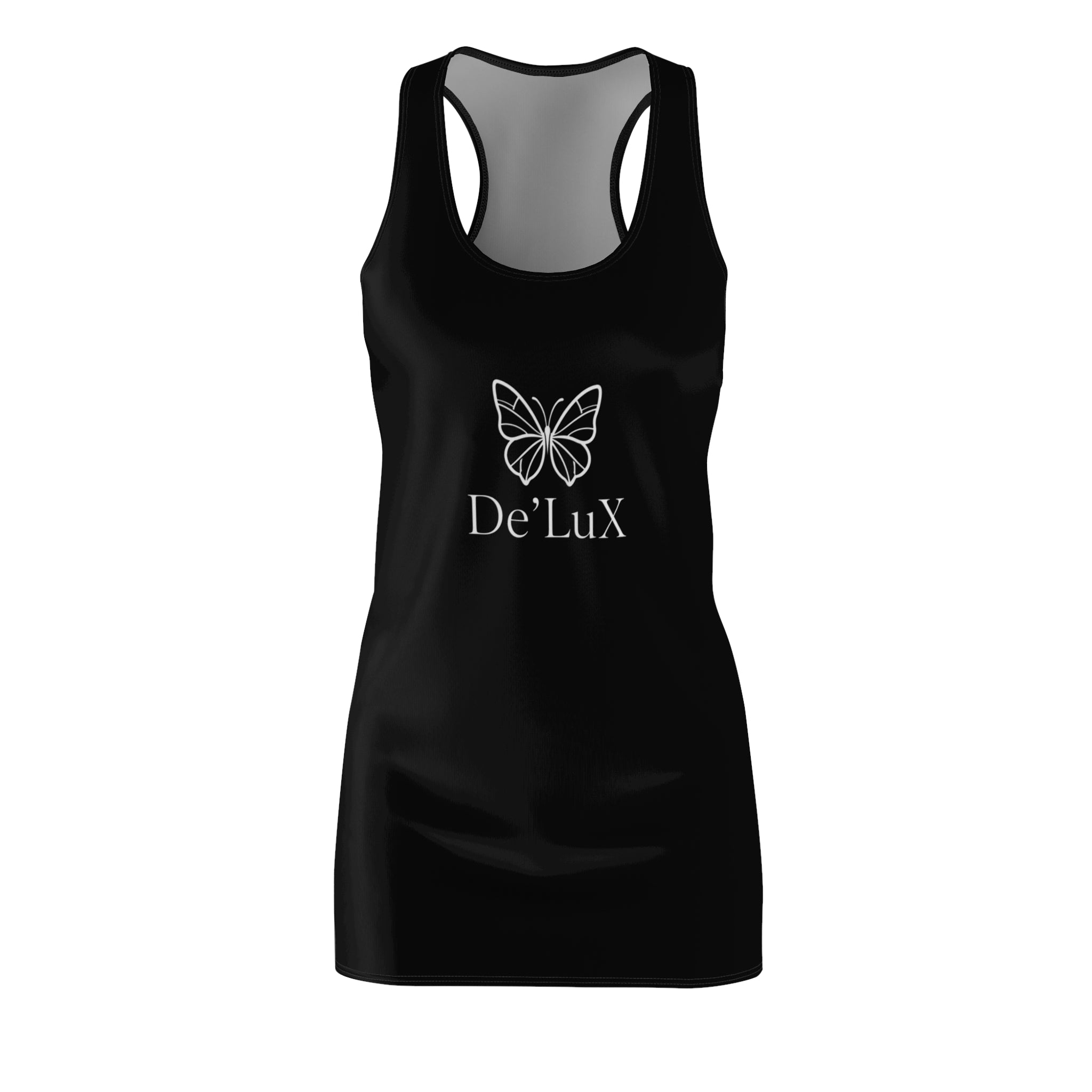 Racerback Dress — De'LuX Butterfly Logo Black AOP