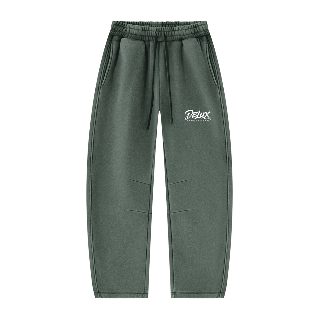 DeLuX  Vintage Wash Barrel Leg Fleece Sweatpants