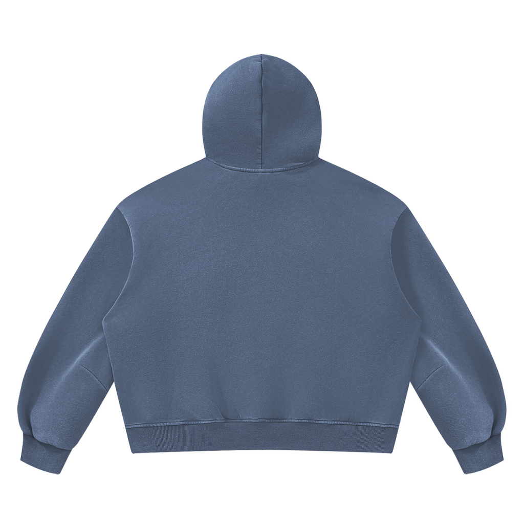 DeLuX  Vintage Wash Boxy Fleece Hoodie