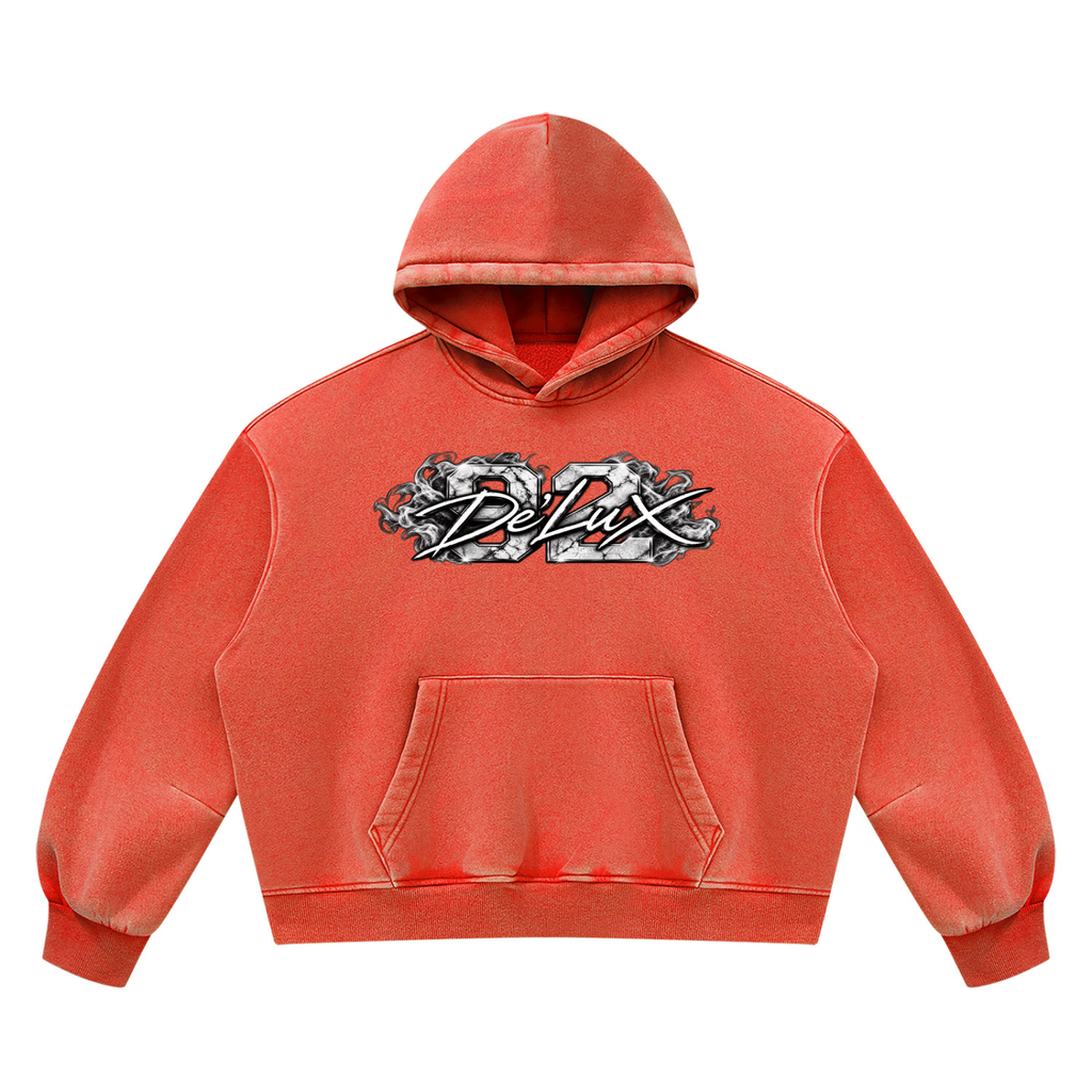DeLuX Vintage Wash Boxy Fleece Hoodie