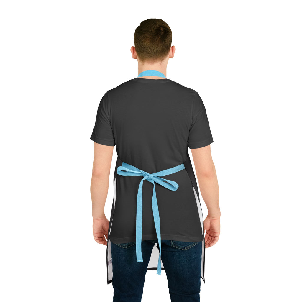 De'Lux Streetwear Logo Apron — Black Chef Apron with Bold Circular Emblem