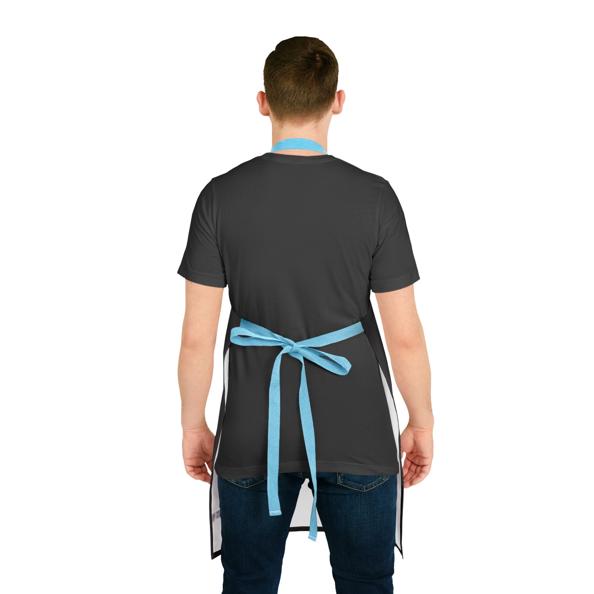 De'Lux Streetwear Logo Apron — Black Chef Apron with Bold Circular Emblem