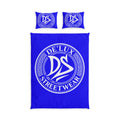 De'Lux Streetwear Blue Cotton Bed Set - Bold Logo Duvet & Pillowcase