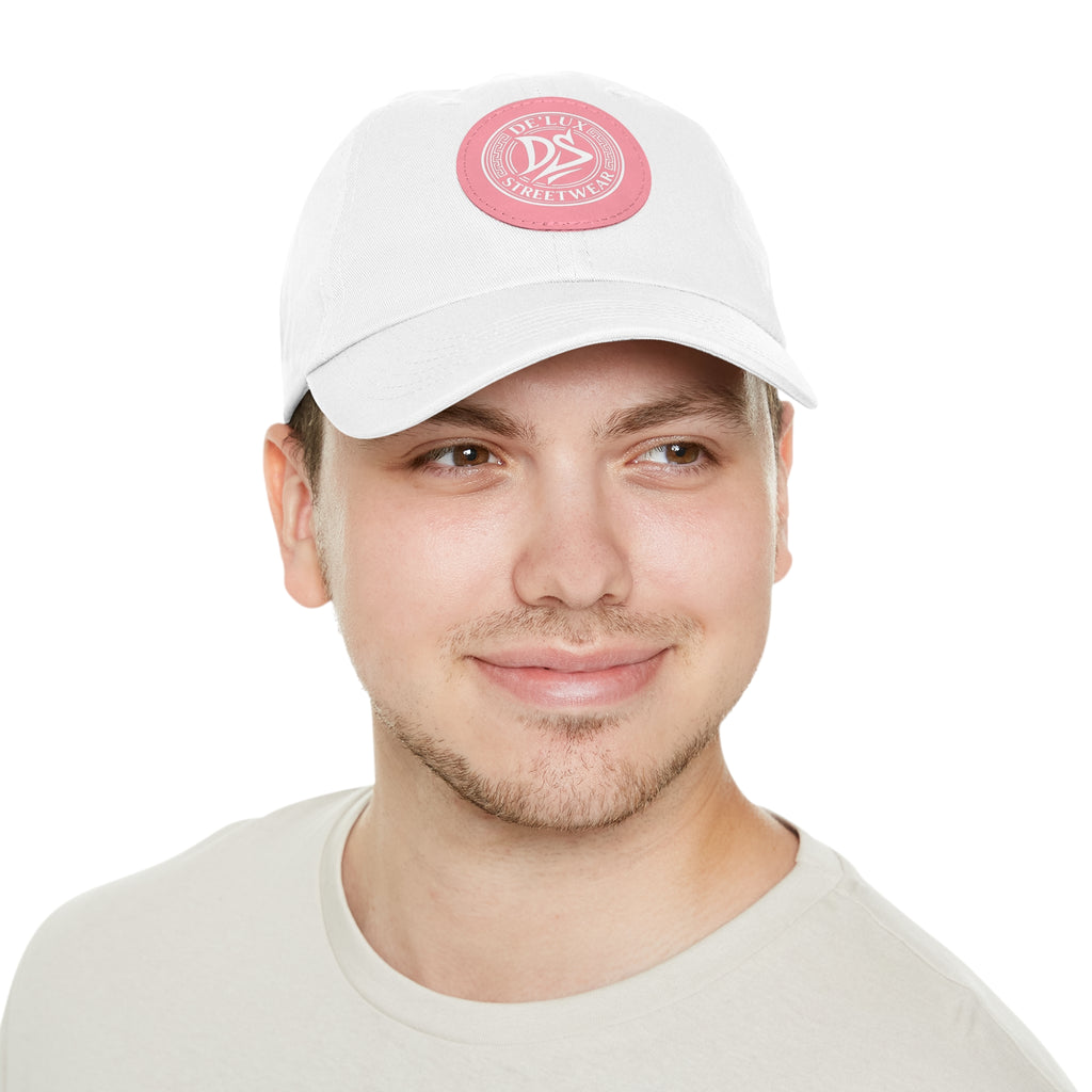 Deluxe Streetwear Leather Patch Dad Hat — Round Logo Cap