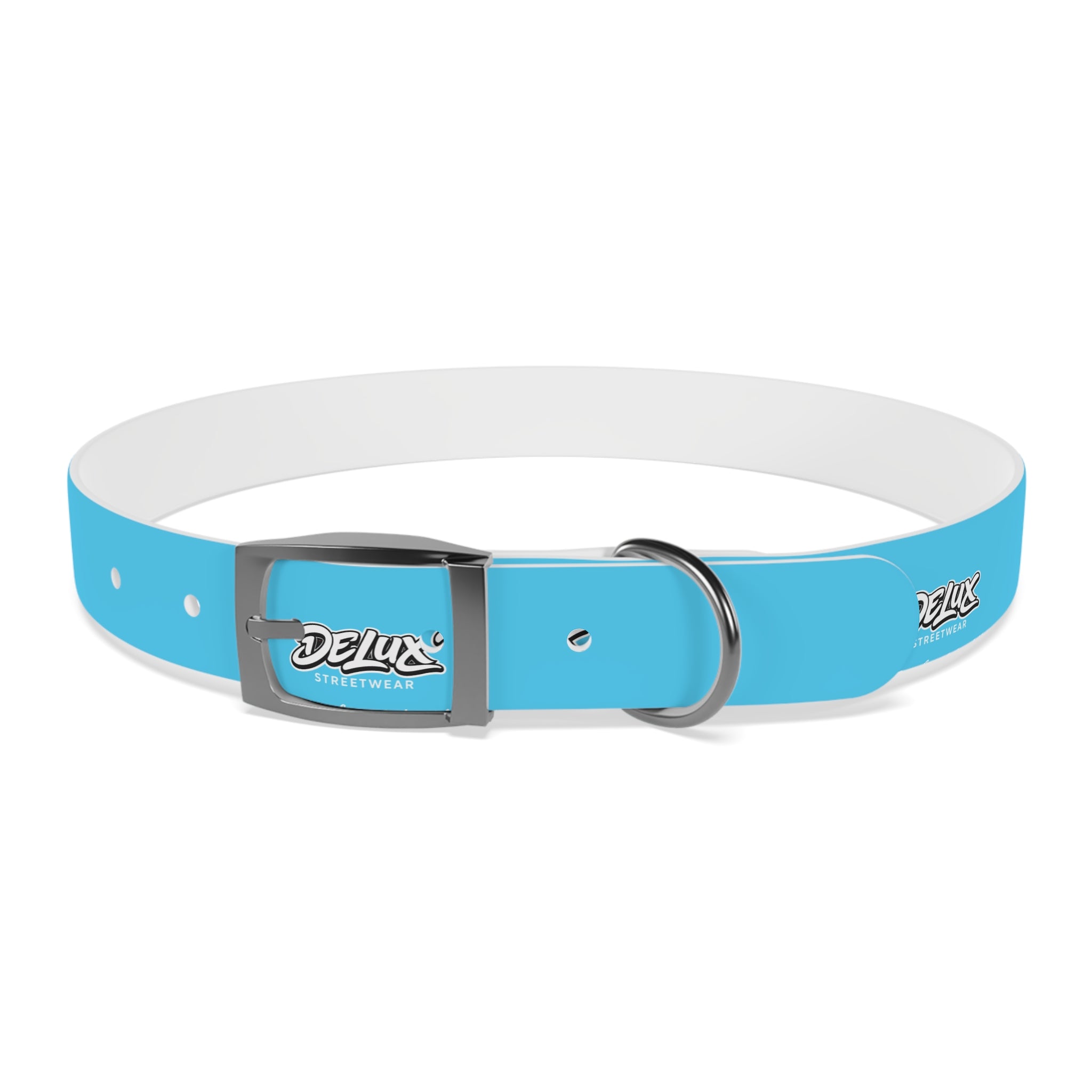 Aqua Blue Dog Collar — Durable Waterproof Pet Collar with Black Buckle