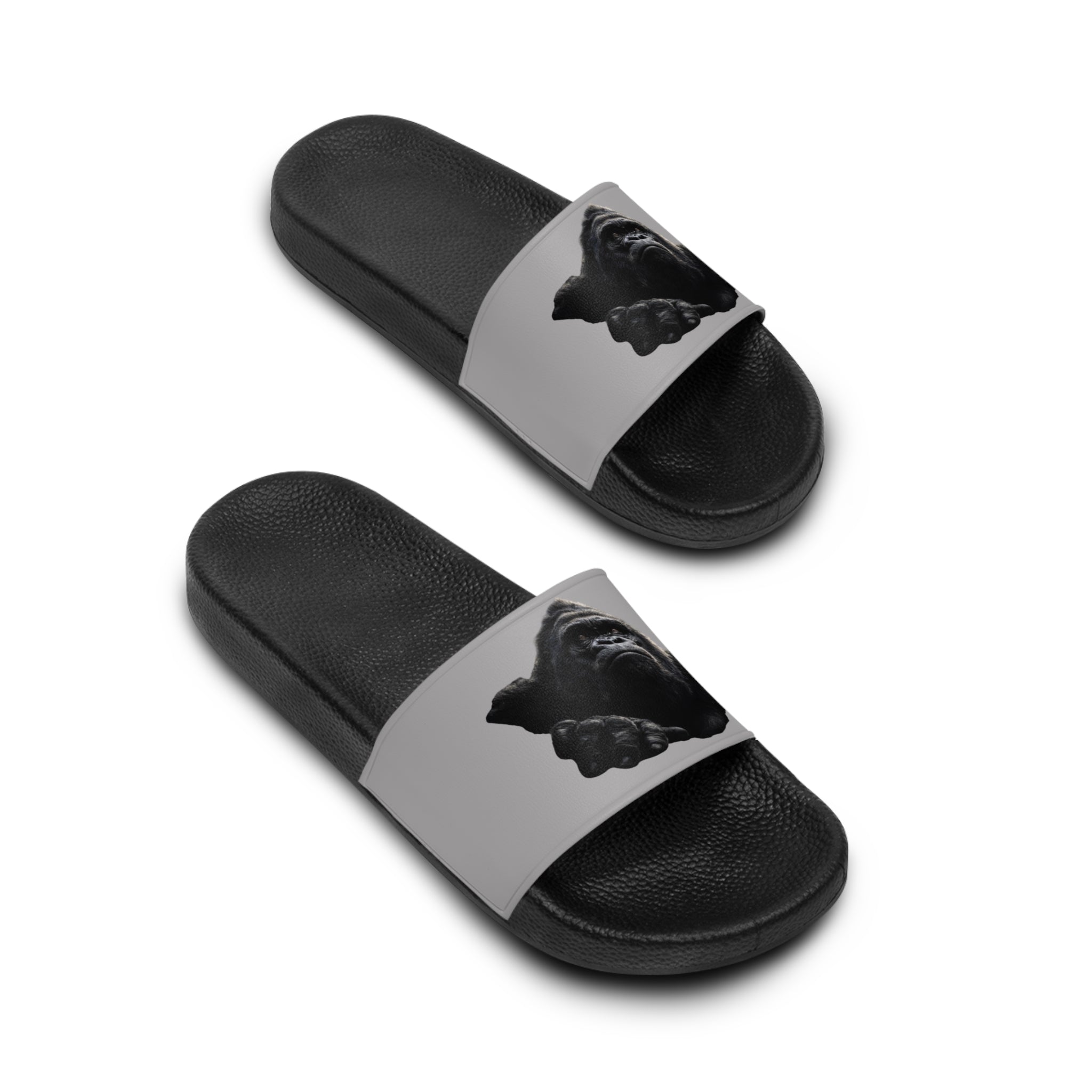 Men's Slide Sandals – Black Labrador Print Casual Slides
