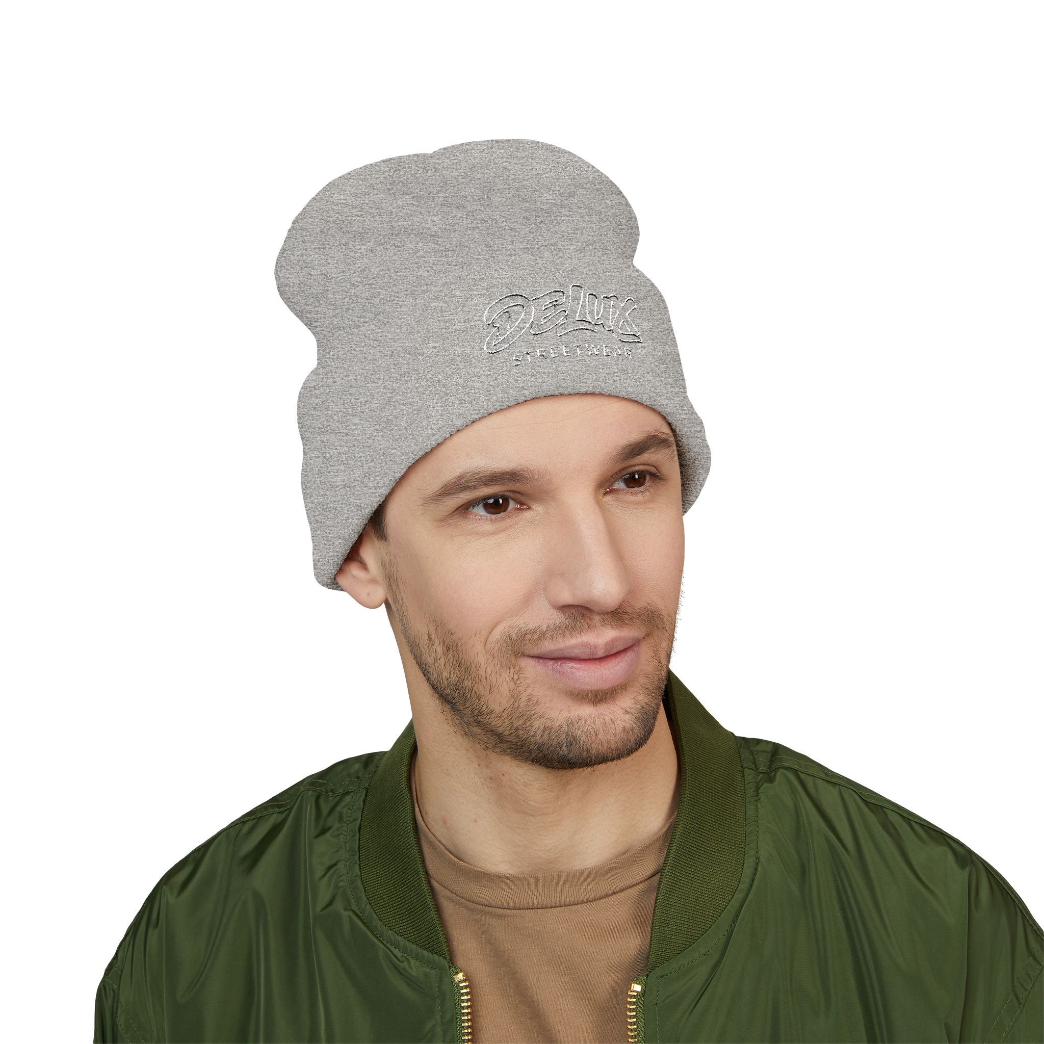 Delux Streetwear Embroidered Cuffed Beanie — Bold Knit Hat