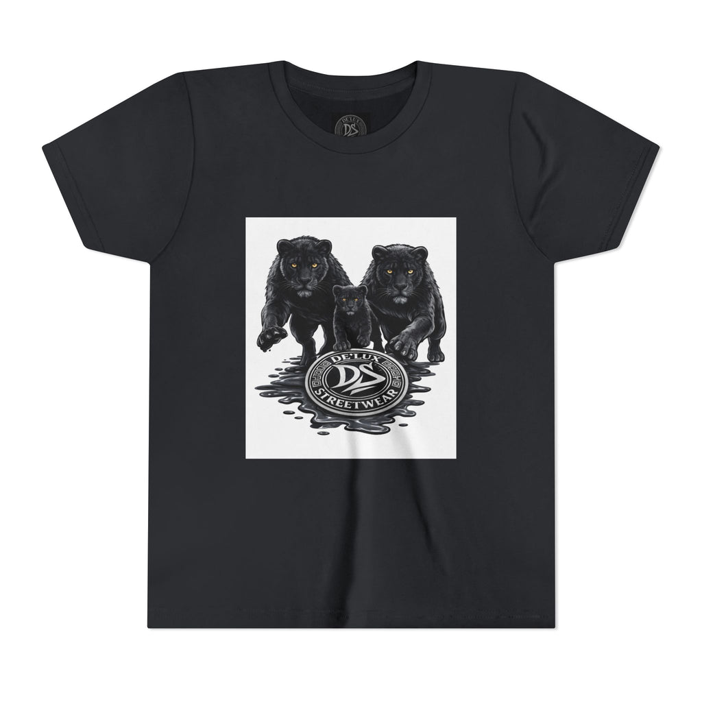 Youth Tee — Twin Black Panthers Graphic Kids T-Shirt