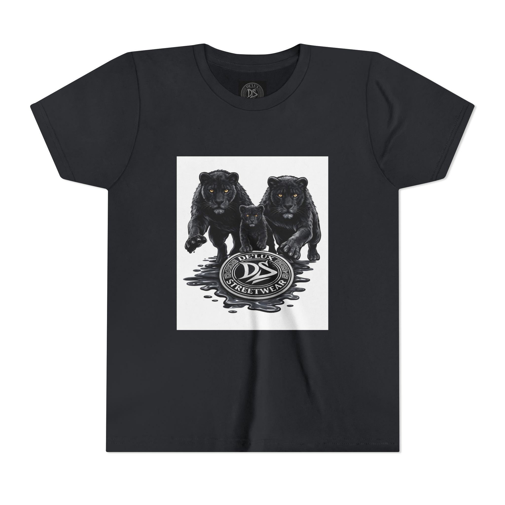 Youth Tee — Twin Black Panthers Graphic Kids T-Shirt