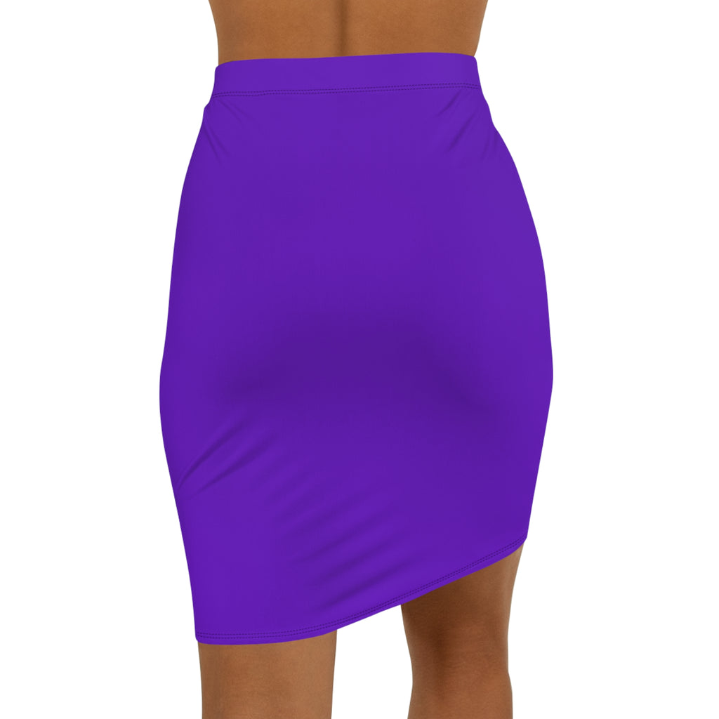 De'Lux Butterfly Pencil Skirt — Women's Mid-Waist Purple Bodycon