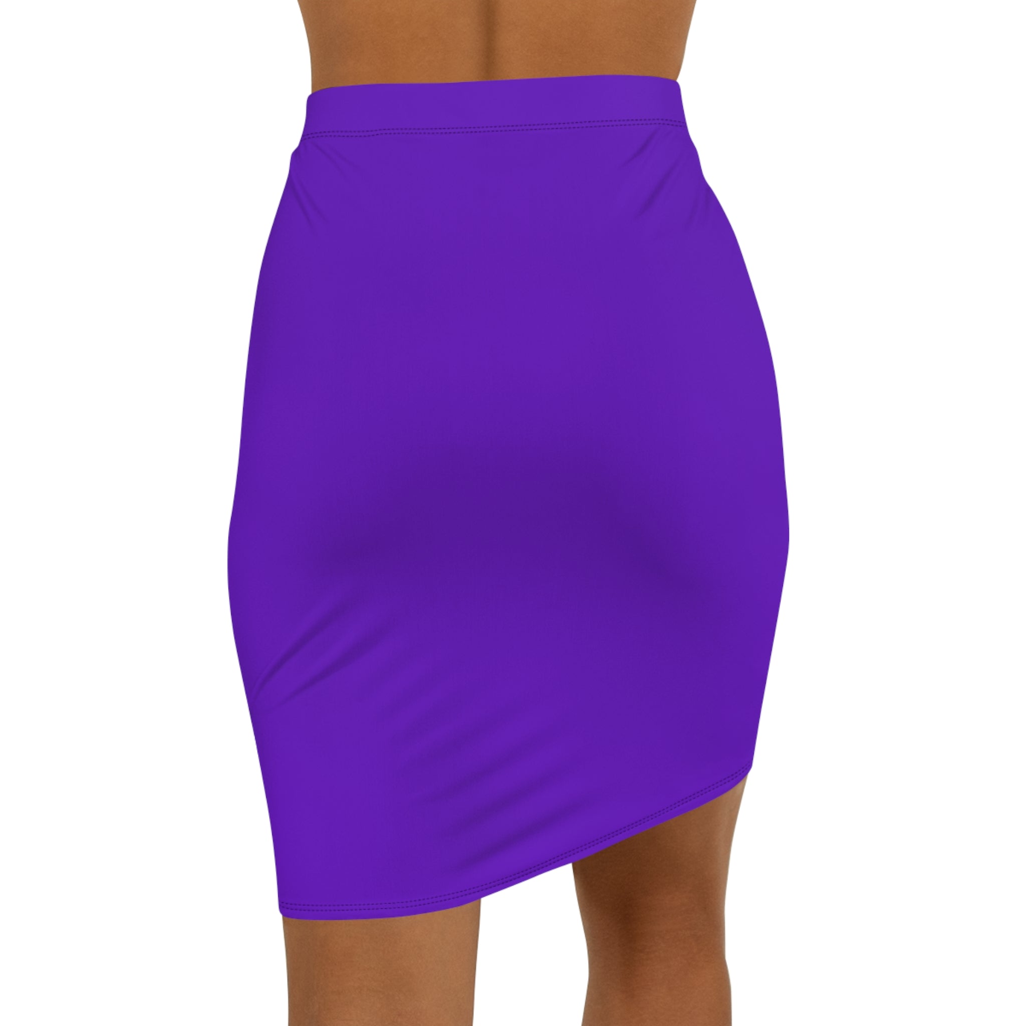 De'Lux Butterfly Pencil Skirt — Women's Mid-Waist Purple Bodycon