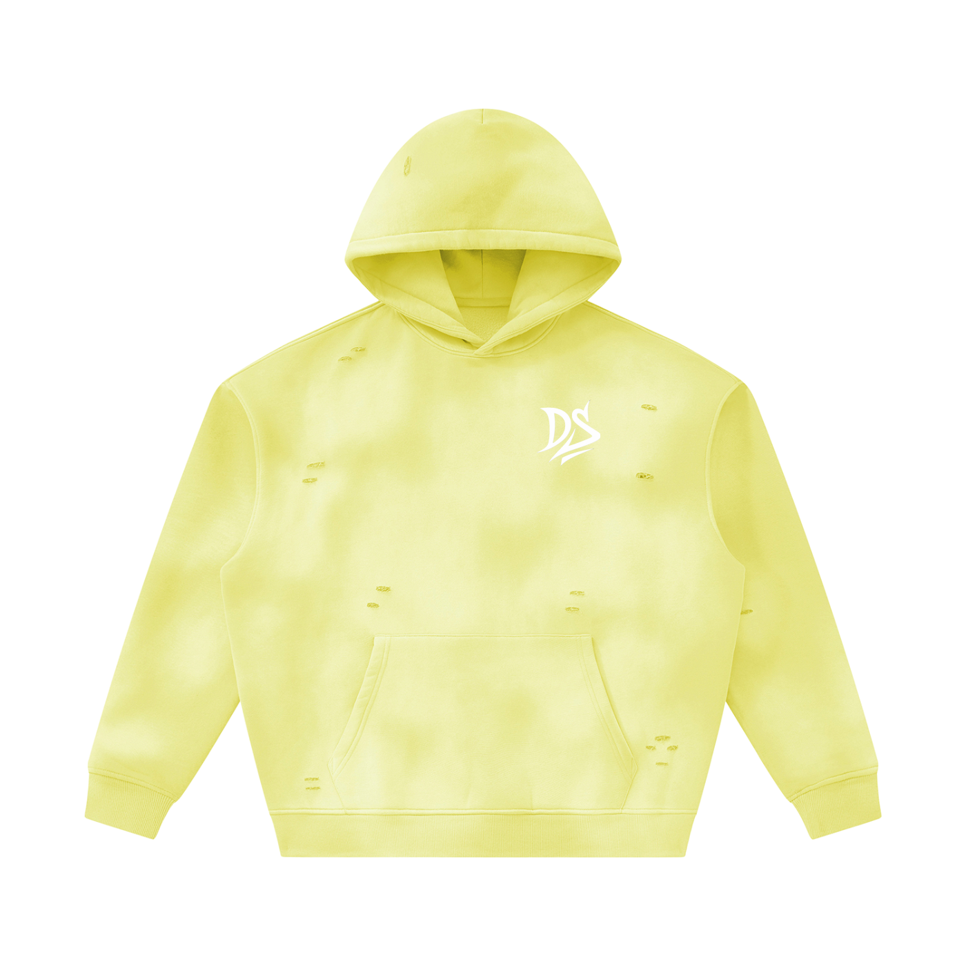 Unisex Sunfade Frayed Fleece Hoodie