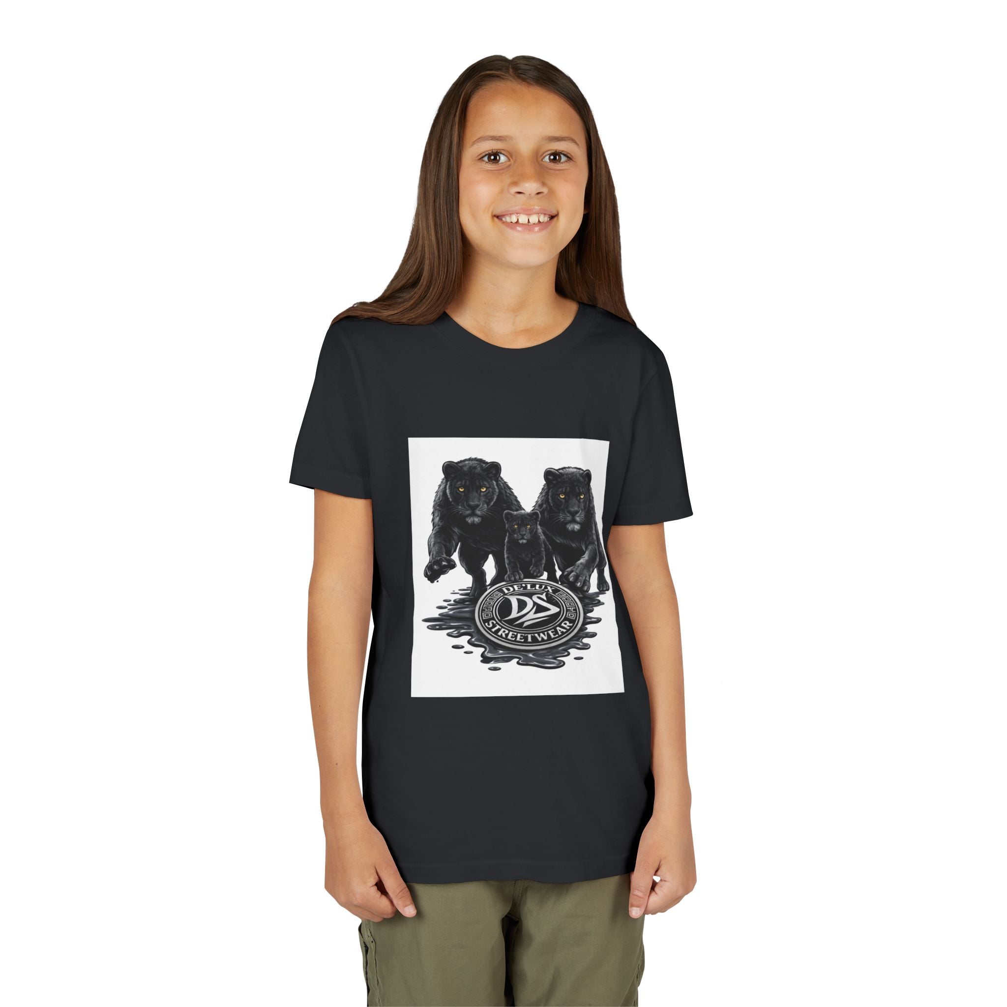 Youth Tee — Twin Black Panthers Graphic Kids T-Shirt