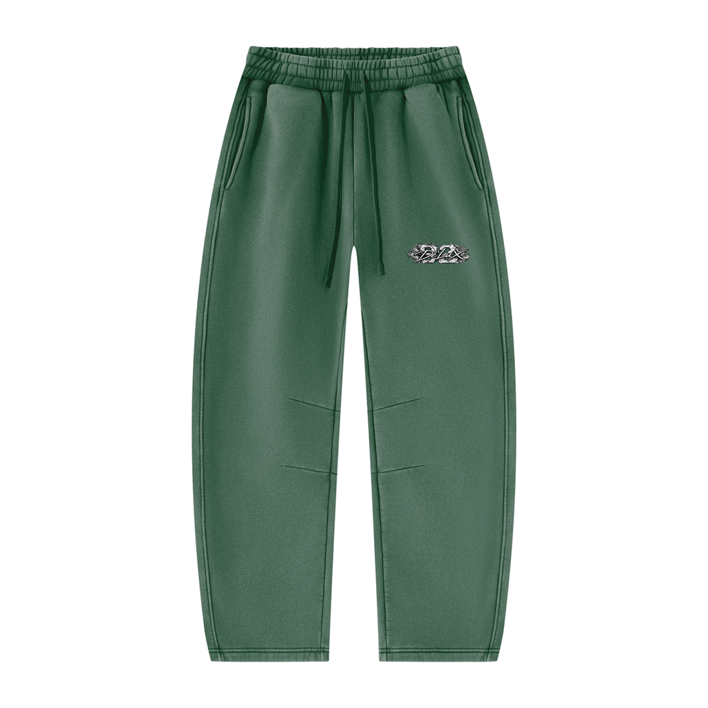 DeLuX Vintage Wash Barrel Leg Fleece Sweatpants