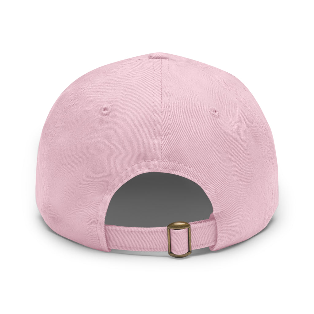 Deluxe Streetwear Leather Patch Dad Hat — Round Logo Cap