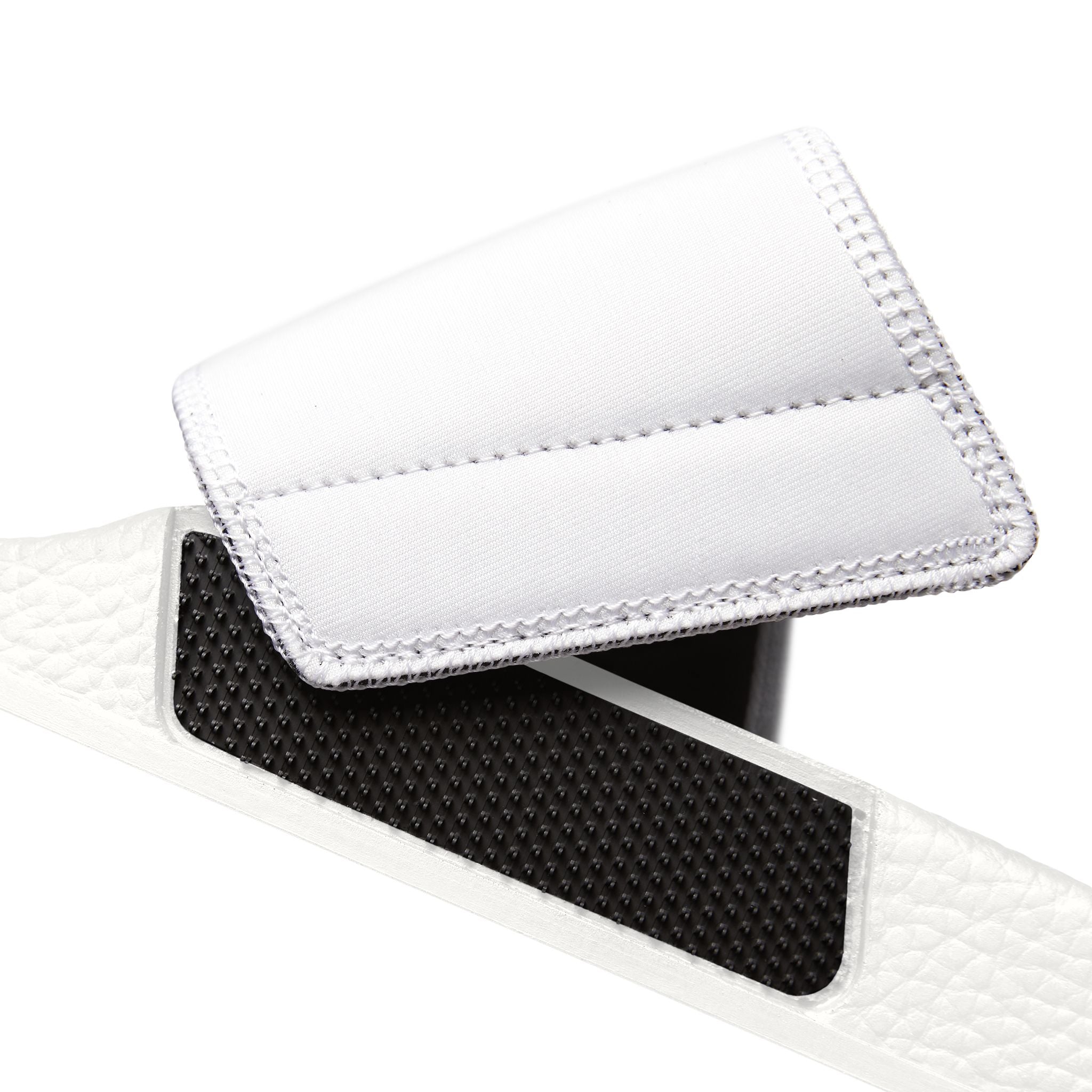 Slide Sandals — Men's White DeLuX Logo Removable-Strap Slides