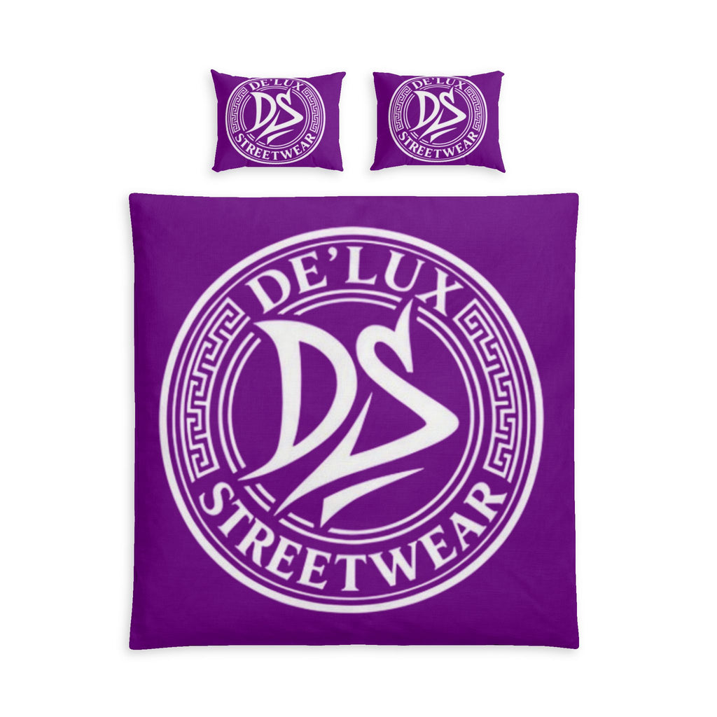 Streetwear Logo Cotton Bed Set — De’Lux DS Purple Duvet Cover