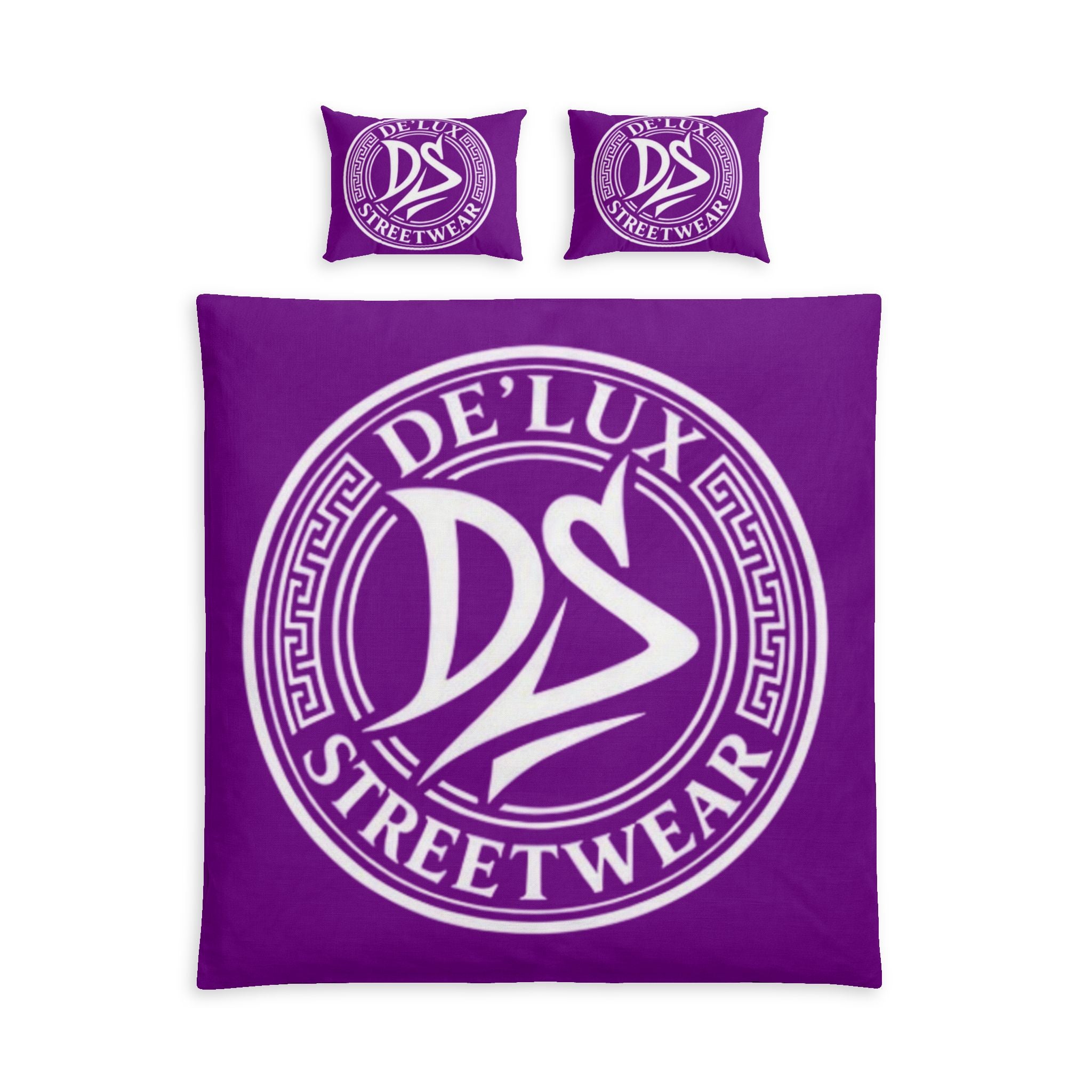Streetwear Logo Cotton Bed Set — De’Lux DS Purple Duvet Cover