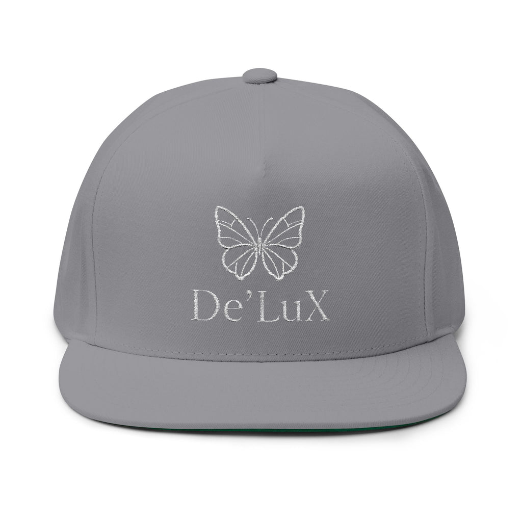 DeLuX Women Embroidered Butterfly Rhinestone Flat Bill Cap — Luxe 'Bee Lux' Snapback