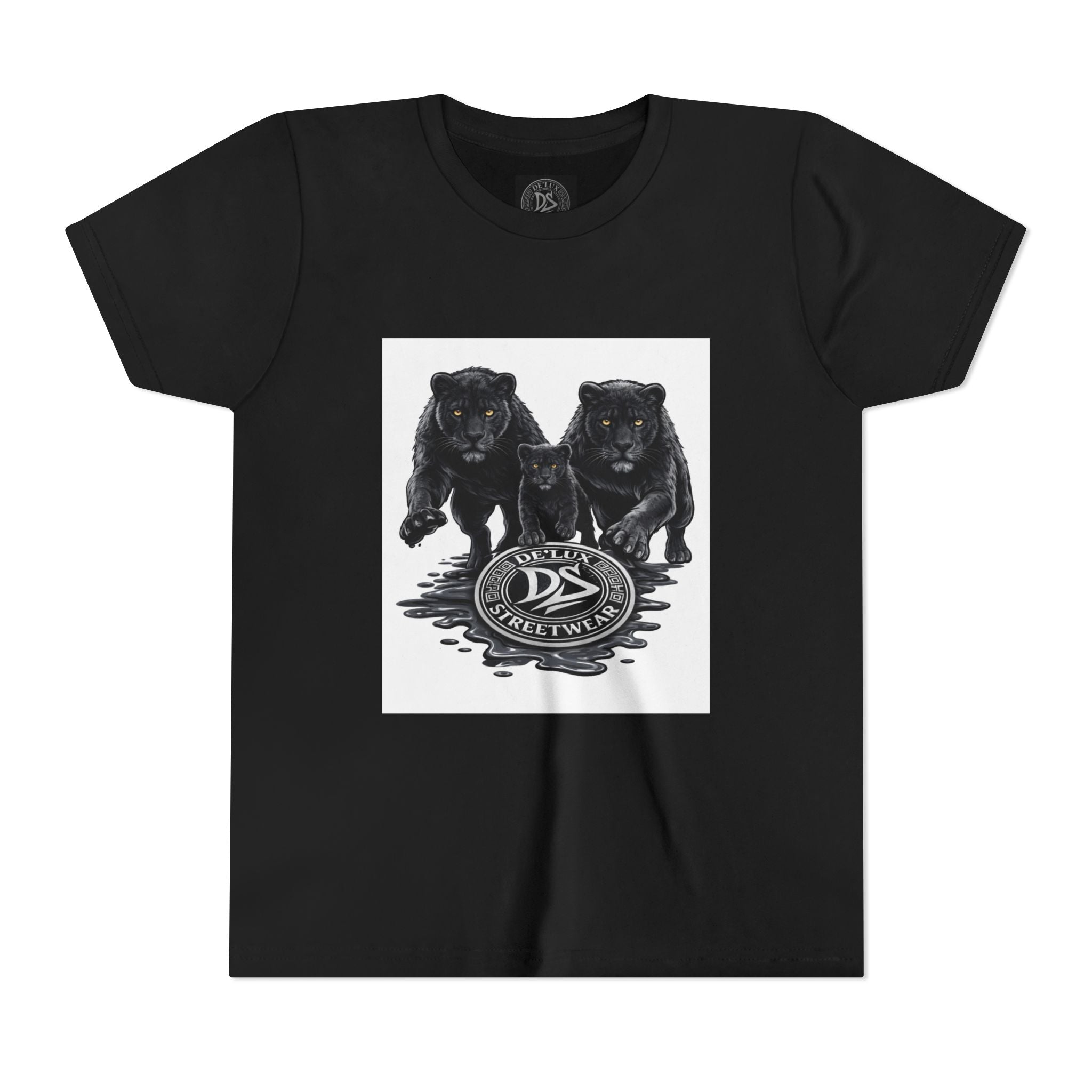 Youth Tee — Twin Black Panthers Graphic Kids T-Shirt