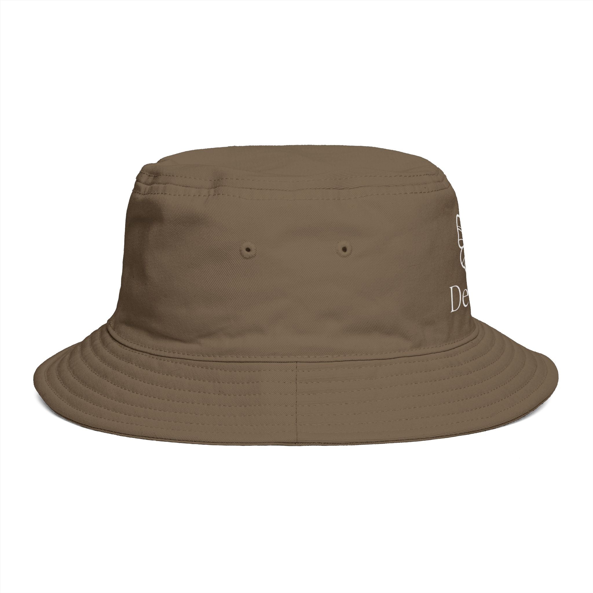 Women De’LuX Butterfly Bucket Hat — Embroidered Brown Fashion Hat