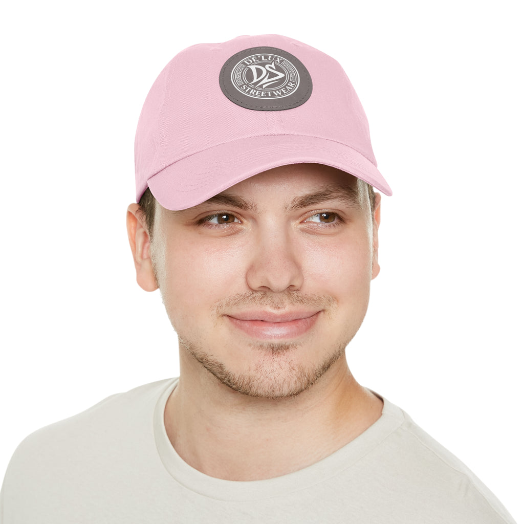 Deluxe Streetwear Leather Patch Dad Hat — Round Logo Cap