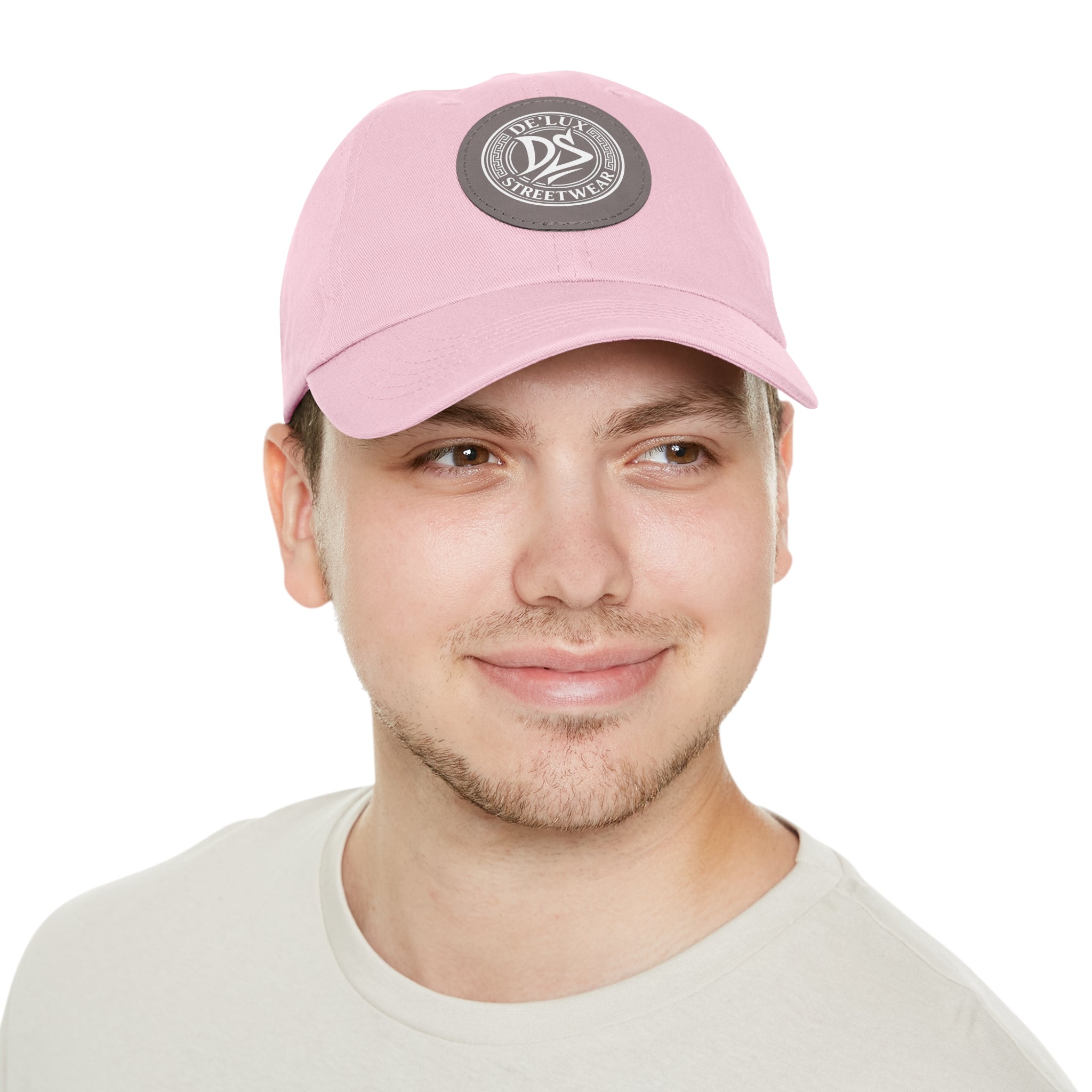 Deluxe Streetwear Leather Patch Dad Hat — Round Logo Cap
