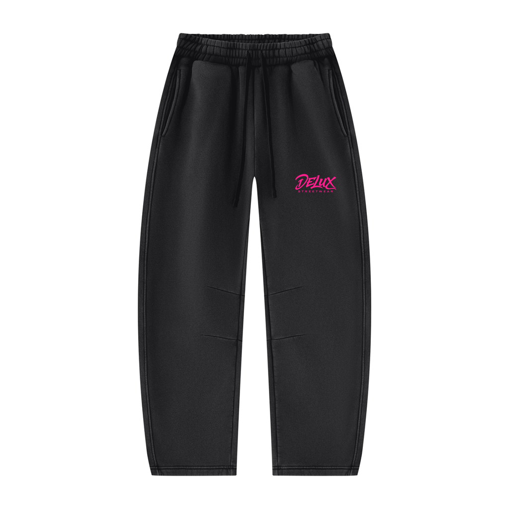 DeLuX Vintage Wash Barrel Leg Fleece Sweatpants