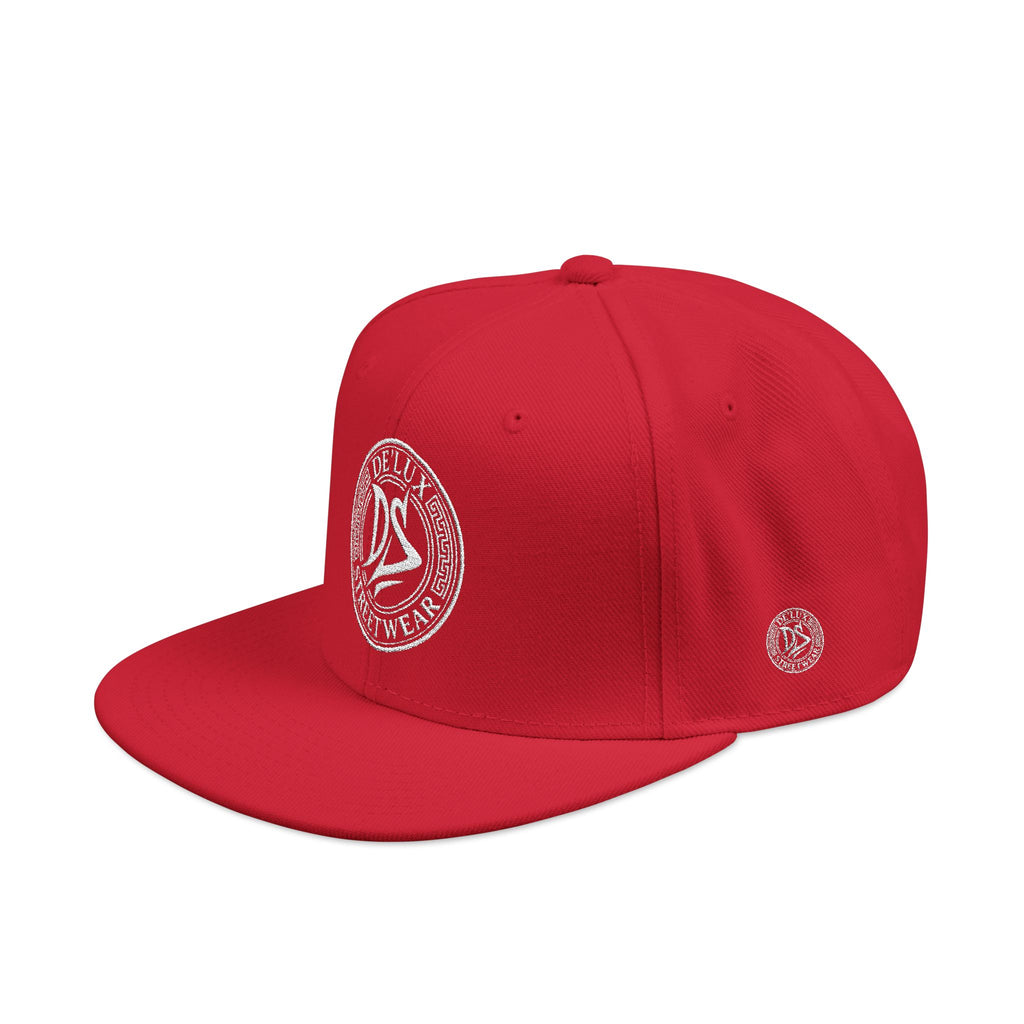 Embroidered Snapback Hat — Vintage Circle Logo Streetwear Cap