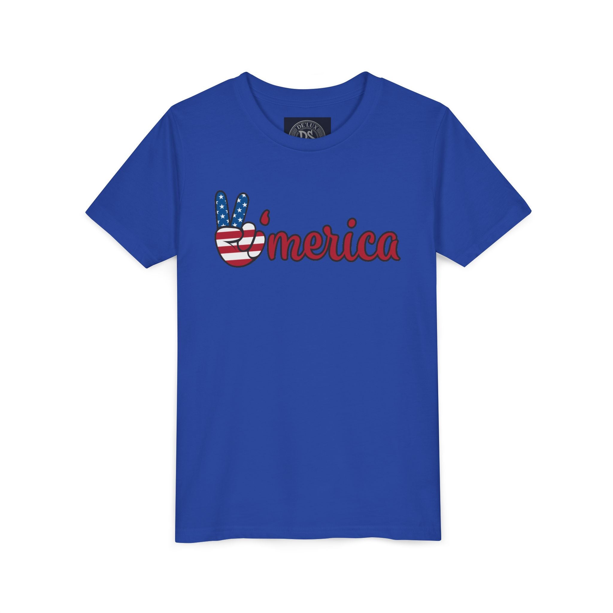 'Merica Peace Sign Youth Tee - Patriotic Fourth of July Kids Shirt