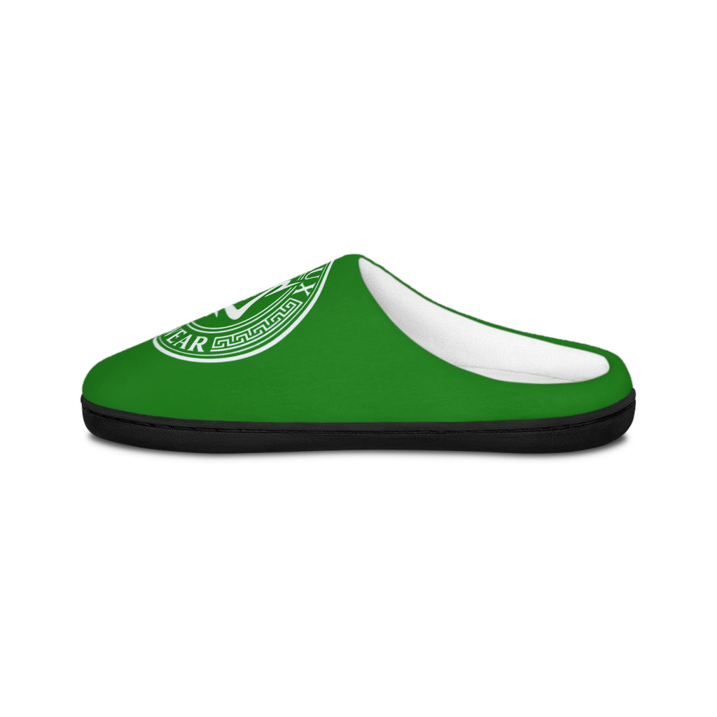 Green 'Deluxe Streetwear' Logo Men's Indoor Slippers