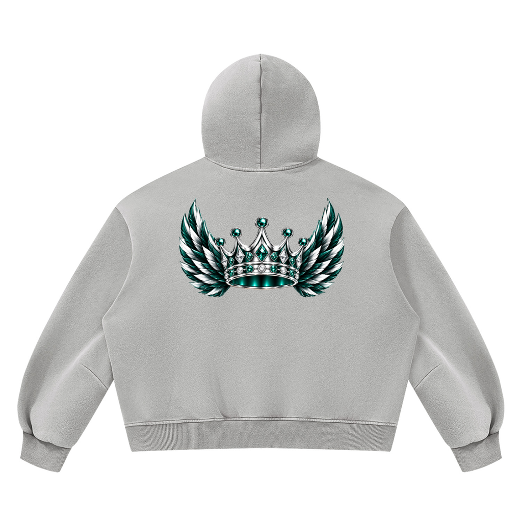 DeLuX Vintage Wash Boxy Fleece Hoodie