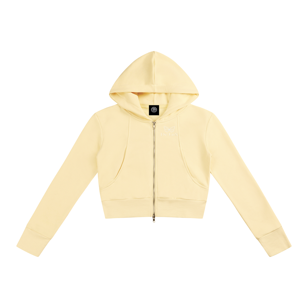DeLuX Women’s Slim Crop Full Zip Hoodie
