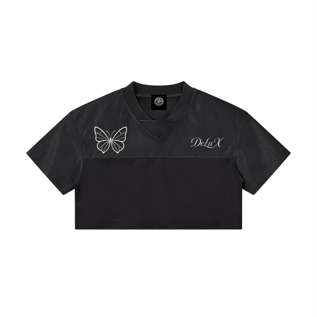Women’s Cropped Paneled V-Neck Jersey