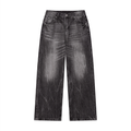 DeLuX Men’s Vintage Wash Wide Leg Jeans