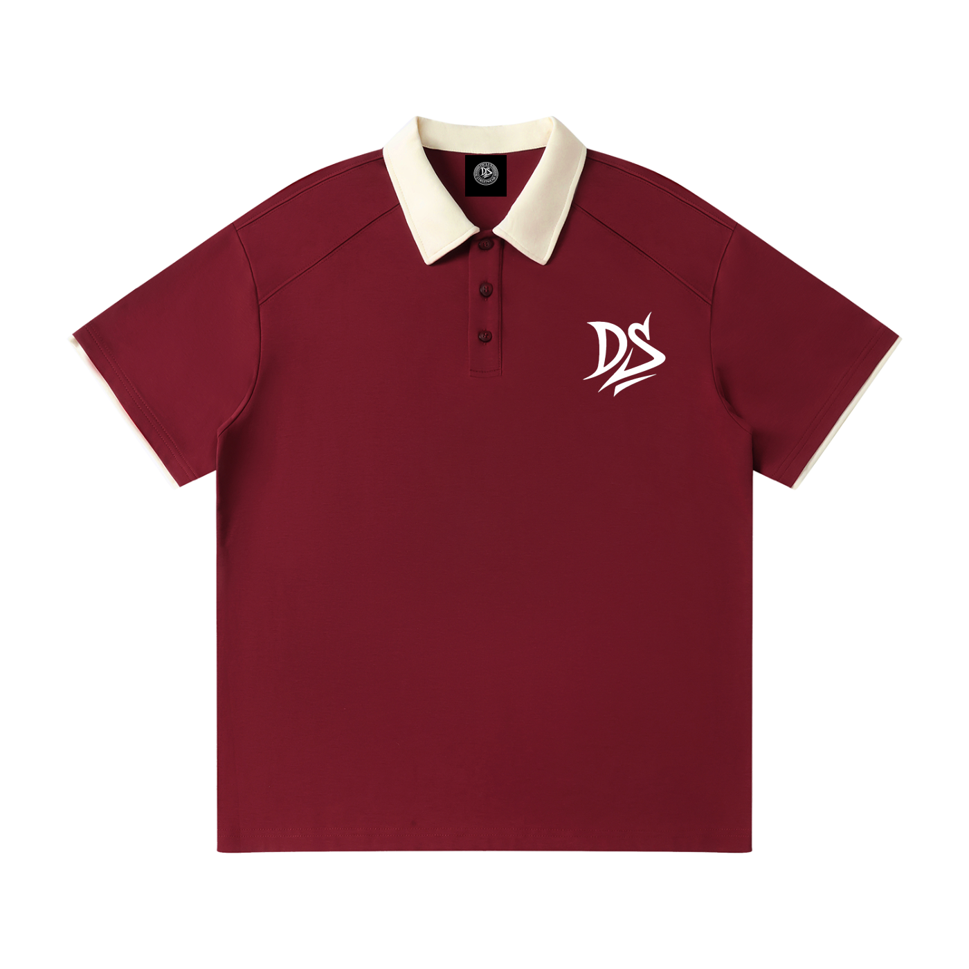 Contrast Collar Raglan Polo Shirt