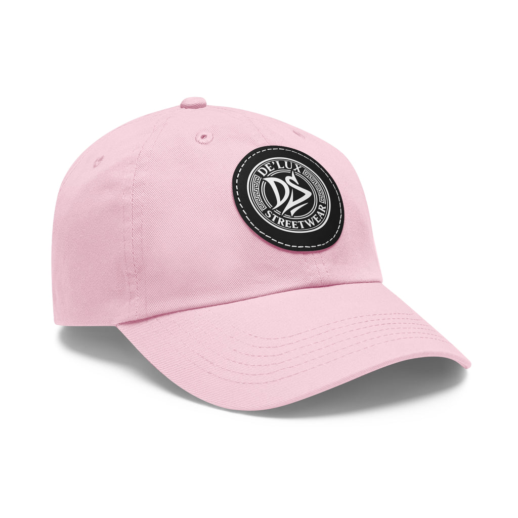 Deluxe Streetwear Leather Patch Dad Hat — Round Logo Cap